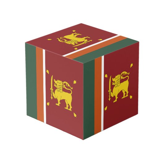 Cube Photo Drapeau du Sri Lanka (Angle arrière)
