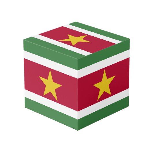 Cube Photo drapeau du Suriname (Angle devant)