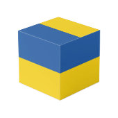 Cube Photo Drapeau d'Ukraine (Angle arrière)