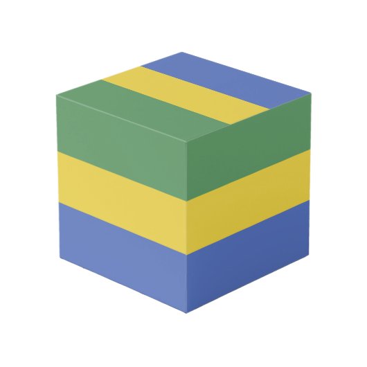 Cube Photo Drapeau Gabon (Angle arrière)