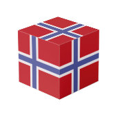 Cube Photo Drapeau norvégien (Angle arrière)