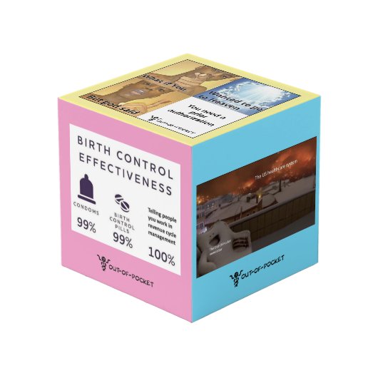 Cube photo du mème de santé (Angle devant)