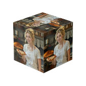 Cube Photo Eating Pizza Photo Personalize Customize (Angle arrière)