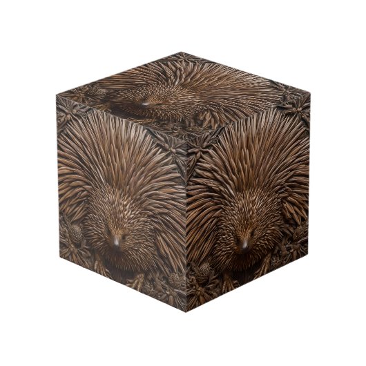 Cube Photo Echidna Australienne En Bois Câblé, (Angle devant)