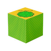Cube Photo Écran de ruban à fleurs vert de chaux par Kenneth (Angle arrière)