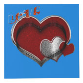 Cube photo en bleu magique du coeur (Devant)