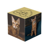 Cube Photo En mémoire d'amour Coeur de pattes de chat sur l'o (Angle arrière)