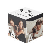 Cube Photo FA LA Modern minima Typographie Famille (Angle devant)