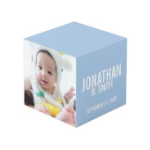 Cube Photo Faire-part de naissance avec photo de nouveau-né p (Angle arrière)
