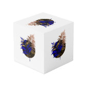 Cube Photo Ferme bleue sur cercle noir (Angle arrière)