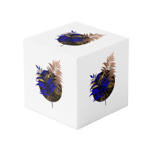 Cube Photo Ferme bleue sur cercle noir (Angle devant)