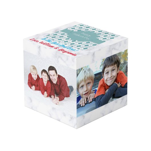 Cube Photo Fête des pères Love Photo Collage 4 Photos (Angle devant)