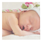 Cube Photo Fille de nouveau-né avec statistiques de naissance (Droite)