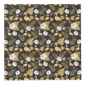 Cube Photo Flamant rose continu motif fleurs jaune et blanc (Droite)