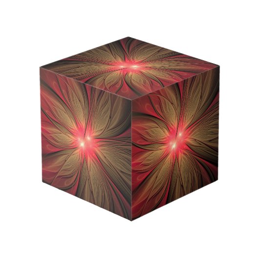 Cube Photo Fleur fractale de fansy rouge (Angle arrière)