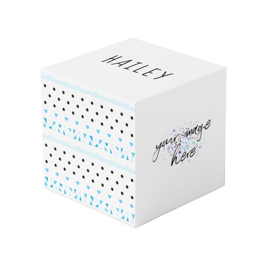 Cube Photo Géométrie bleue (Angle devant)