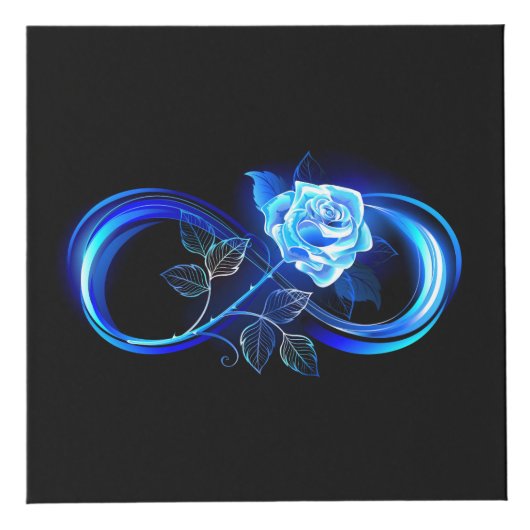 Cube Photo Glowing infinity with blue rose (Droite)