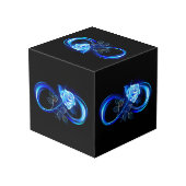 Cube Photo Glowing infinity with blue rose (Angle arrière)