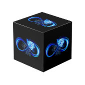 Cube Photo Glowing infinity with blue rose (Angle devant)