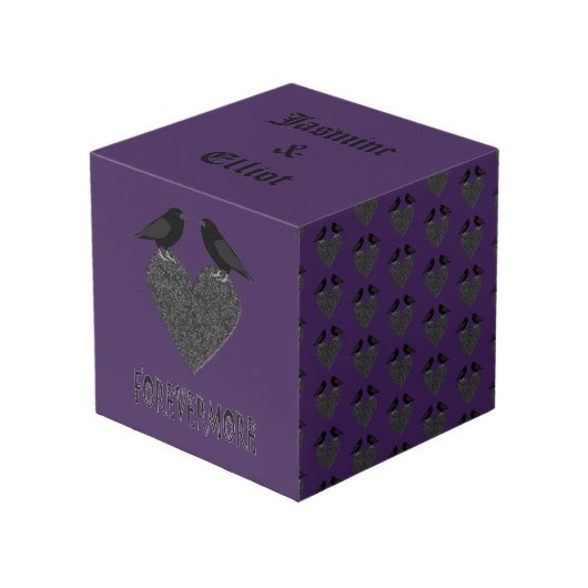 Cube Photo Gothic Ravens et Black Heart Custom Photo upload (Angle devant)