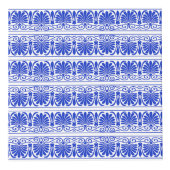 Cube Photo Grec Fret Arabesque Bleu, Votre Nom, Personnaliser (Devant)