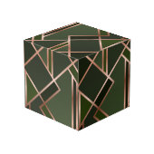 Cube Photo Green,teal,or, or,géometric,pattern,moderne,e (Angle arrière)