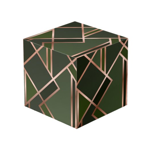 Cube Photo Green,teal,or, or,géometric,pattern,moderne,e (Angle devant)