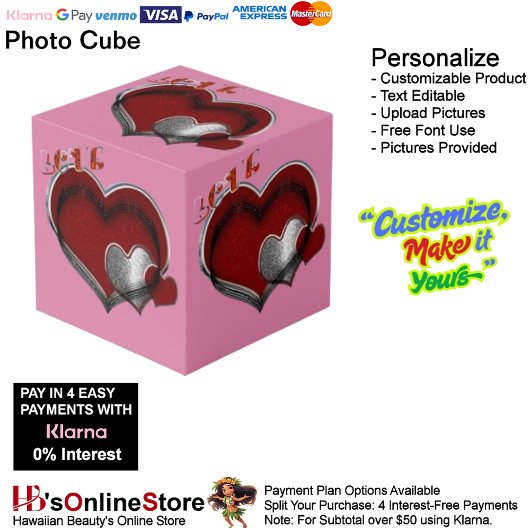Cube photo Heart Magic Pink