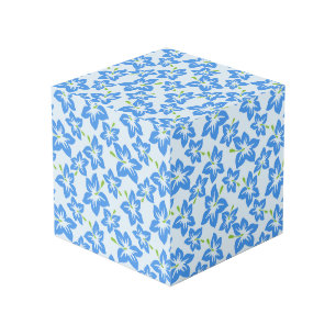 Cube Photo Hibiscus bleu, Fleurs bleues, Motif de fleurs