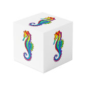 Cube Photo Hippocampe polygonal arc-en-ciel (Angle devant)