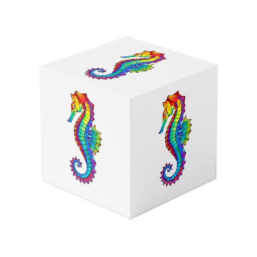 Cube Photo Hippocampe polygonal arc-en-ciel (Angle devant)