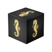 Cube Photo Hippocampe Polygonal Or (Angle arrière)