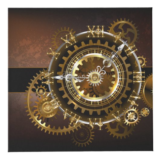 Cube Photo Horloge Steampunk avec des engrenages anciens (Droite)