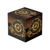 Cube Photo Horloge Steampunk avec des engrenages anciens (Angle arrière)