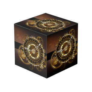 Cube Photo Horloge Steampunk avec des engrenages anciens