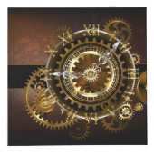 Cube Photo Horloge Steampunk avec des engrenages anciens (Devant)