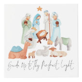 Cube Photo Illustration de la crèche Paroles de Carol Noël (Devant)