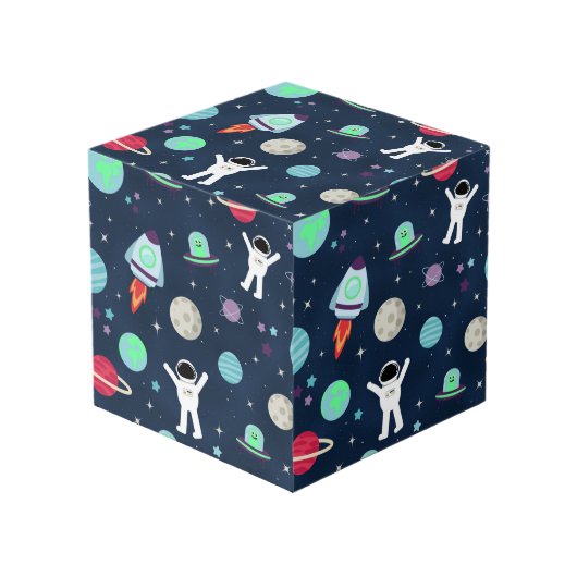 Cube Photo illustration de motif spatial (Angle devant)