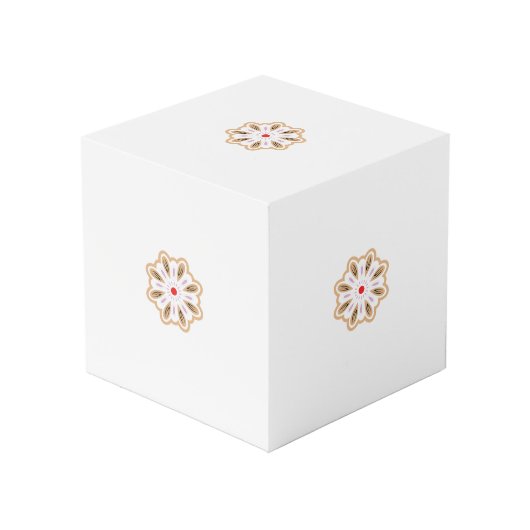 Cube Photo Impression d'art floral Mandala | Décor Boho (Angle arrière)