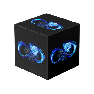 Cube Photo Infini lumineux avec rose bleue
