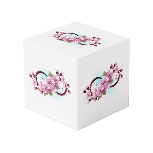 Cube Photo Infinité avec les fleurs Sakura (Angle devant)