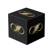 Cube Photo Infinité avec plume de paon doré (Angle arrière)