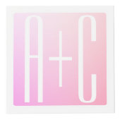 Cube Photo Initiales de couple | Gradation rose subtile (Droite)