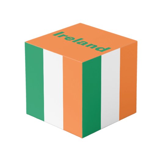 Cube Photo Irlande National Flag, standard irlandais, bannièr (Angle devant)