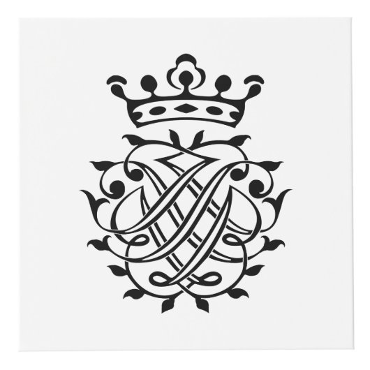 Cube Photo Johann Sebastian Bach Crest Monogramme Insignia (Droite)