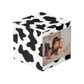 Cube Photo Joli noir blanc ferme animal vache imprimer photo (Angle arrière)