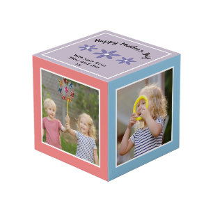 Cube Photo Joyeuse Fête des Mères Personnalisée avec Multi Ph