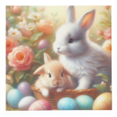 Cube Photo Joyeuses Pâques / Lapin Vintage (Devant)