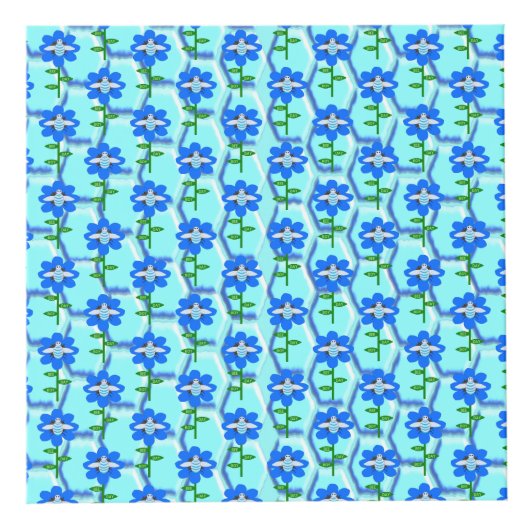 Cube Photo Joyeux Bee Day Boy Blue Birthday Bumblebee Custom (Droite)