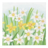 Cube Photo Les jonquilles jaunes et blanches au printemps (Devant)